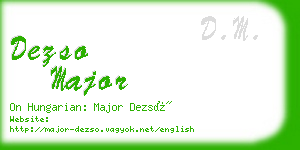 dezso major business card